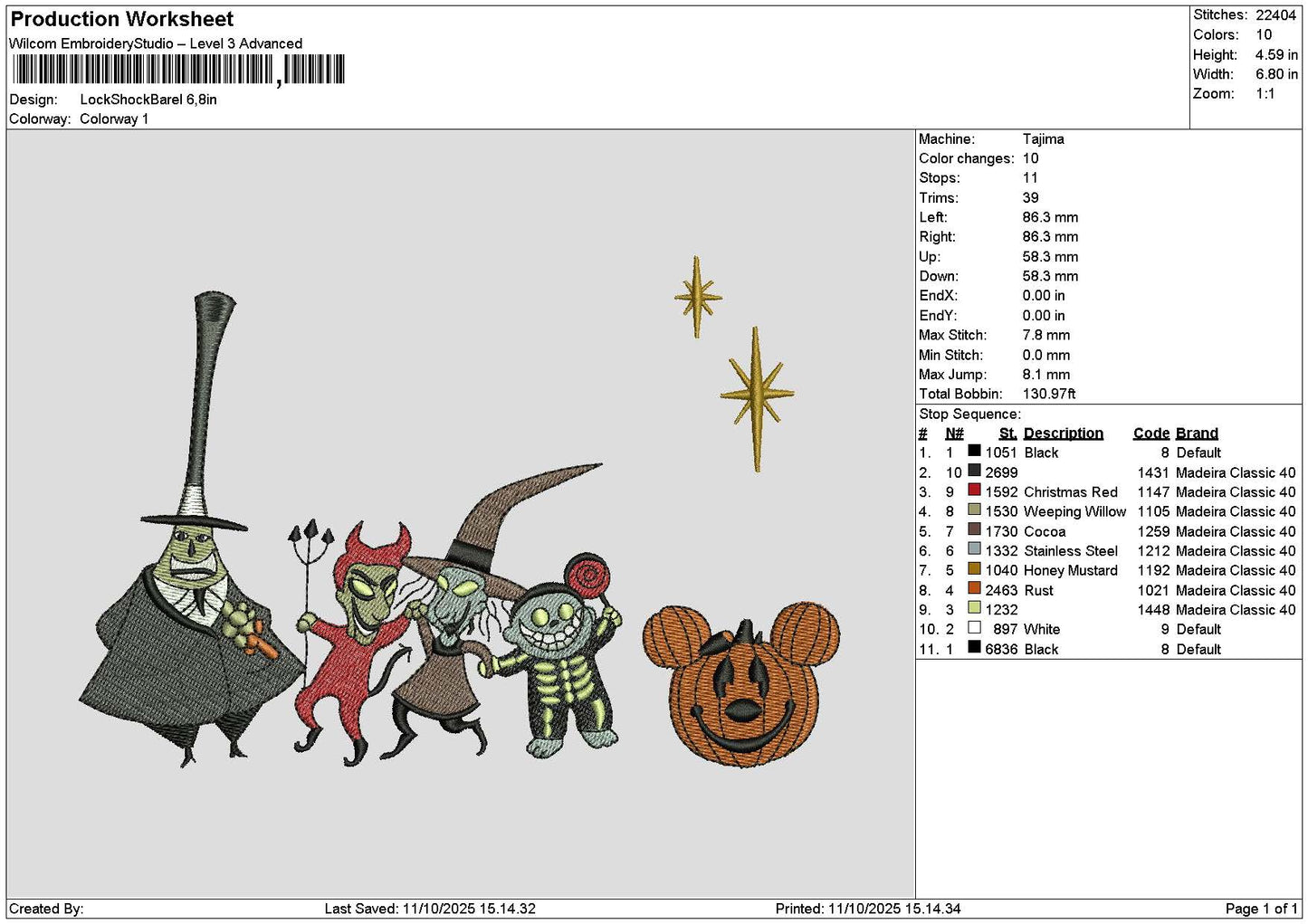 PumpkinHalloween 1110 Embroidery File 6 sizes