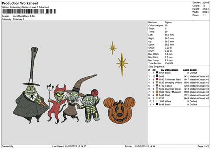 PumpkinHalloween 1110 Embroidery File 6 sizes