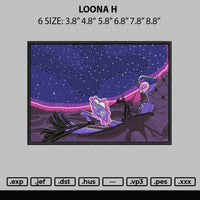 Loona H Embroidery File 6 sizes