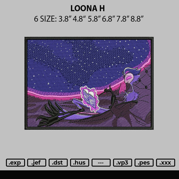 Loona H Embroidery File 6 sizes