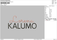 Lorena Text Embroidery File 6 sizes