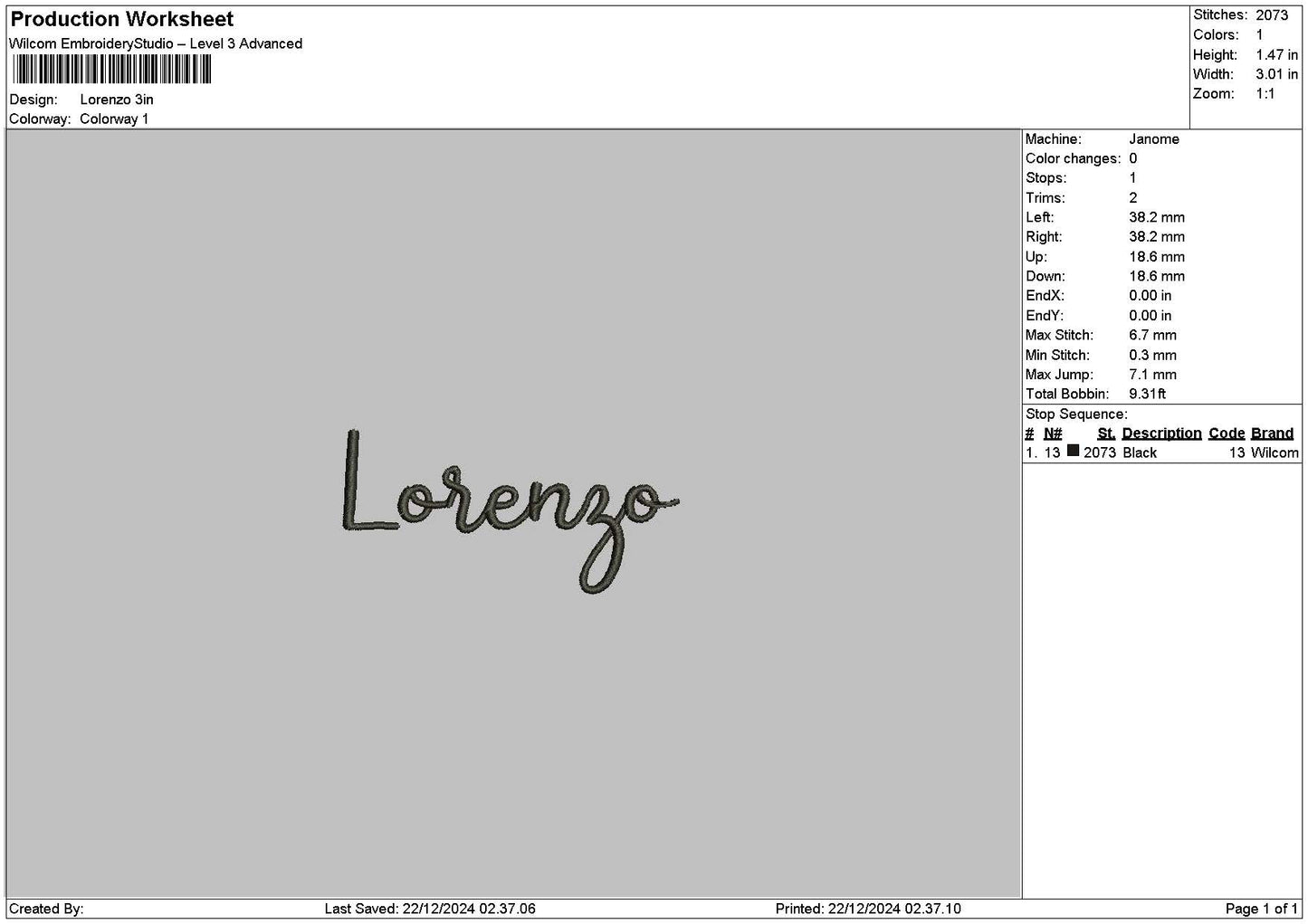 Names 2212b Embroidery File 6 sizes