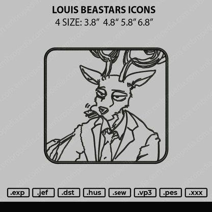 Louis Beastars Icons Embroidery File 4 size
