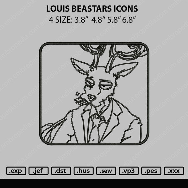 Louis Beastars Icons Embroidery File 4 size