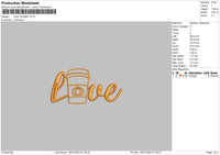 Love Pumpkin Embroidery File 6 sizes