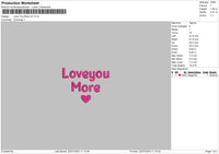 Loveyou Text01 Embroidery File 6 sizes