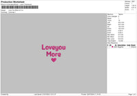 Loveyou Text01 Embroidery File 6 sizes