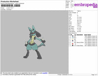 Lucario Embroidery File 4 size