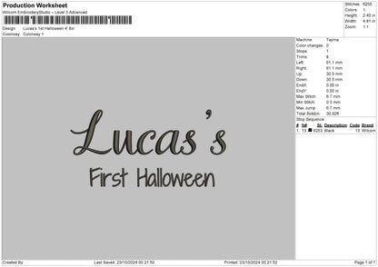 Lucastext Embroidery File 6 sizes