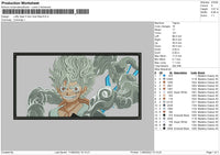 Luffy Gear 5 Sun Embroidery File 4 size