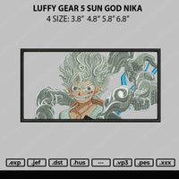 Luffy Gear 5 Sun Embroidery File 4 size