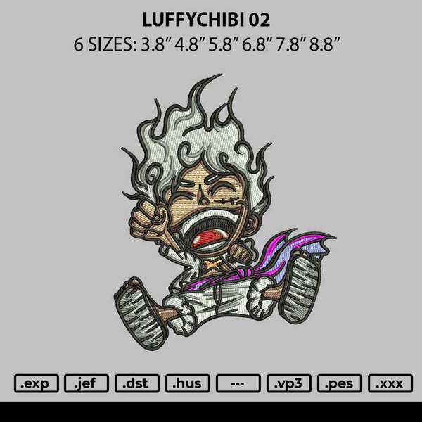 Luffychibi 02 Embroidery File 6 Sizes