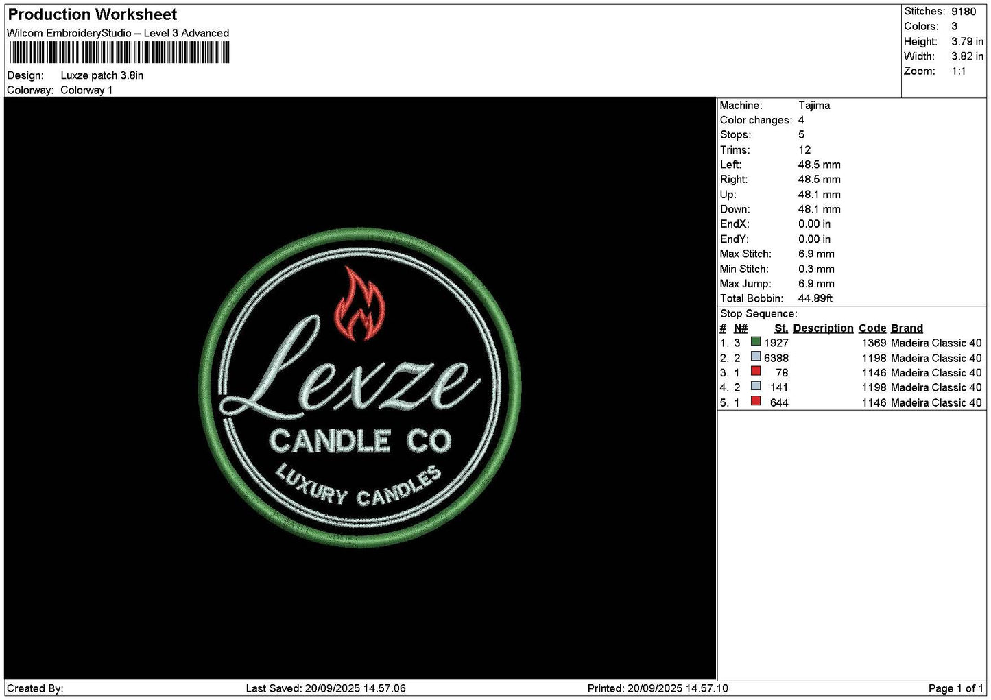 Luxzetext Patch Embroidery File 6 sizes