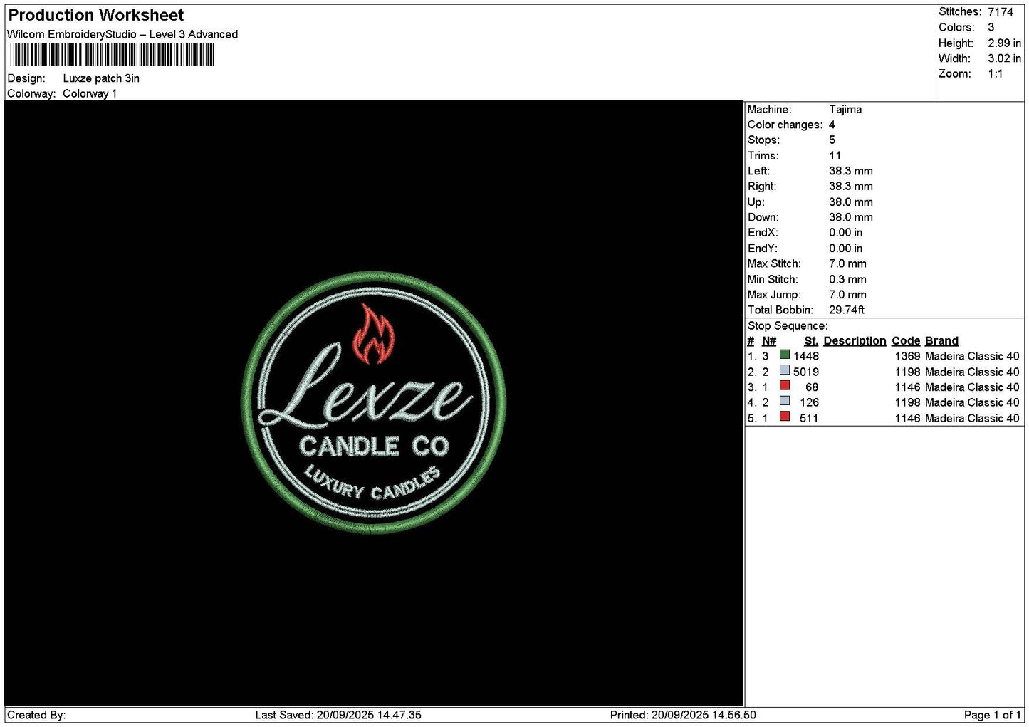 Luxzetext Patch Embroidery File 6 sizes