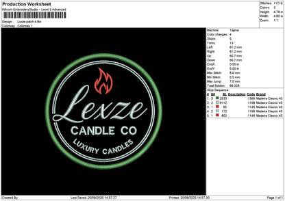 Luxzetext Patch Embroidery File 6 sizes
