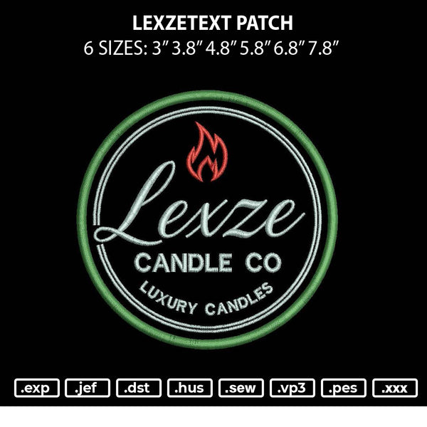 Luxzetext Patch Embroidery File 6 sizes