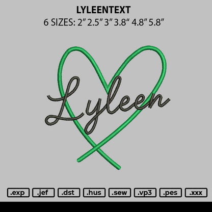 Lyleentext Embroidery File 6 sizes