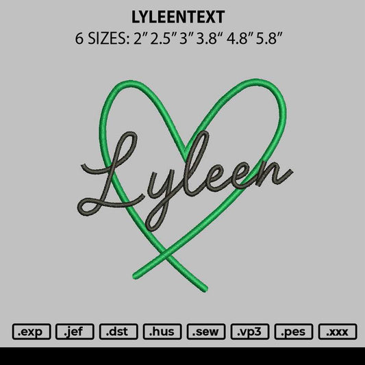 Lyleentext Embroidery File 6 sizes