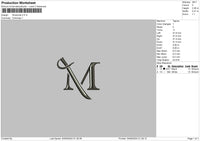 M Sword Embroidery File 6 sizes