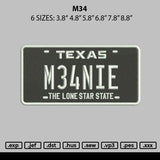 M34text Embroidery File 6 sizes