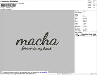 Macha Text Embroidery File 4 size