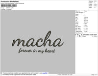 Macha Text Embroidery File 4 size