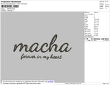 Macha Text Embroidery File 4 size