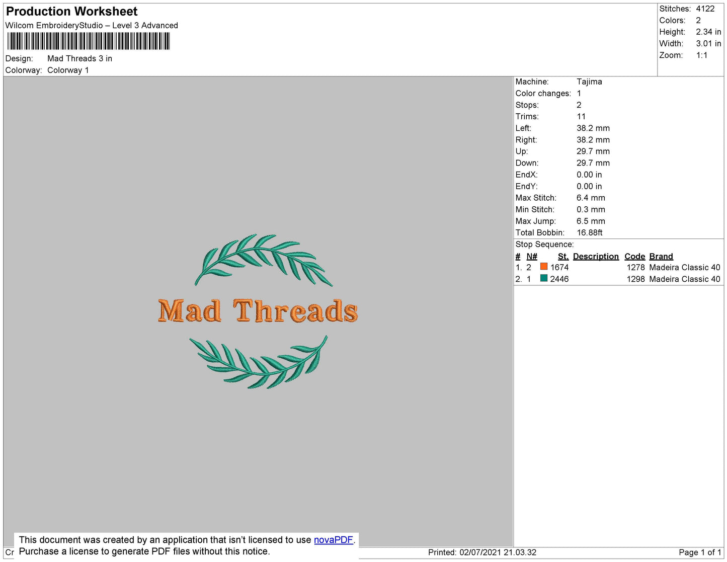 Mad Threads Embroidery File 4 size