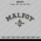 Malfoy Embroidery File 4 size