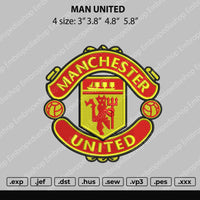 ManUnited Embroidery File 4 size