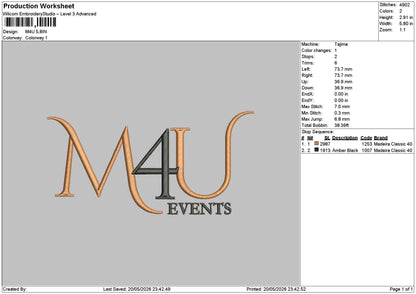 Mautext Embroidery Machine Design File 6 sizes