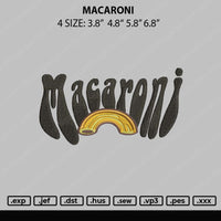 Macaroni Embroidery File 4 size
