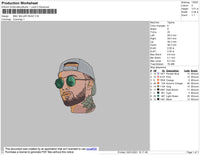 Mac Miller Head Embroidery File 6 size