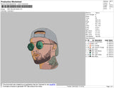 Mac Miller Head Embroidery File 6 size