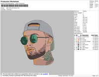 Mac Miller Head Embroidery File 6 size
