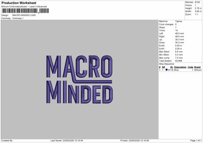MACRO MINDED Embroidery Machine Design File