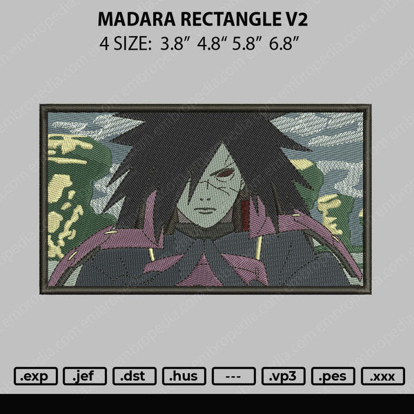 Madara Rectangle V2 Embroidery File 4 size