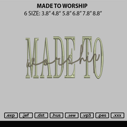 Madetow Embroidery File 6 sizes