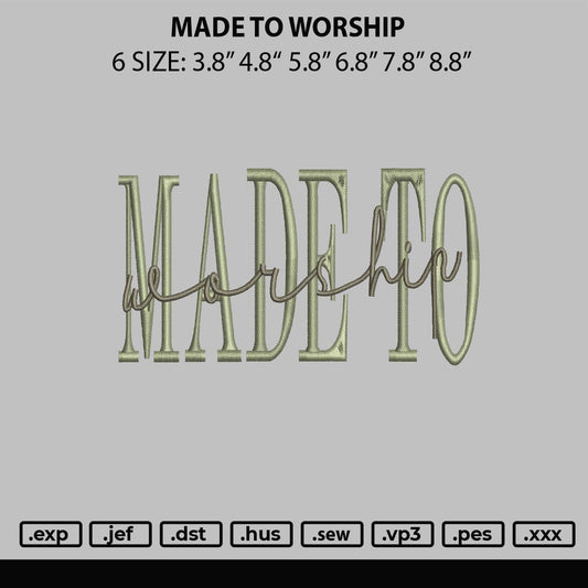 Madetow Embroidery File 6 sizes
