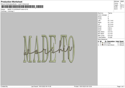 Madetow Embroidery File 6 sizes