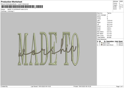 Madetow Embroidery File 6 sizes