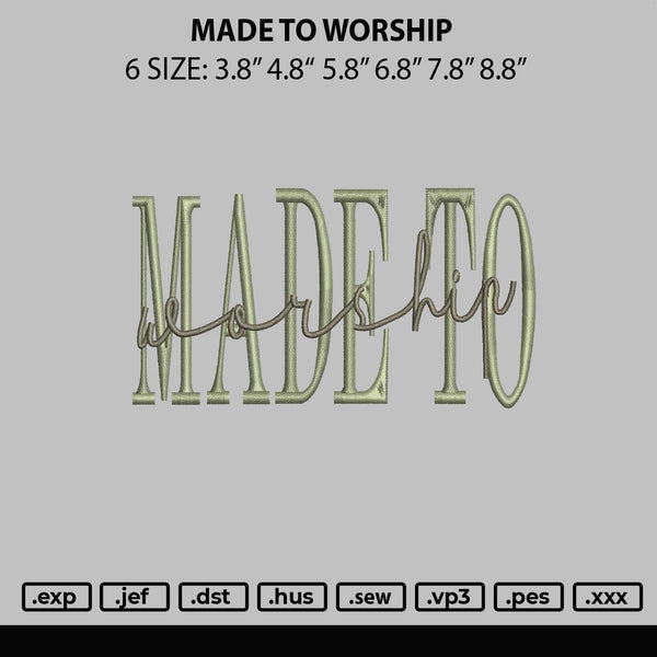 Madetow Embroidery File 6 sizes