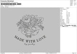 Made With Love Embroidery File 6 sizes