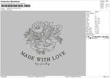 Made With Love Embroidery File 6 sizes