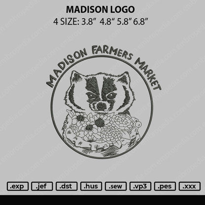 Madison Logo Embroidery File 4 size