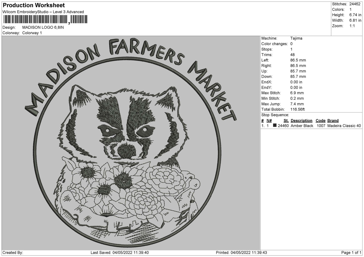 Madison Logo Embroidery File 4 size