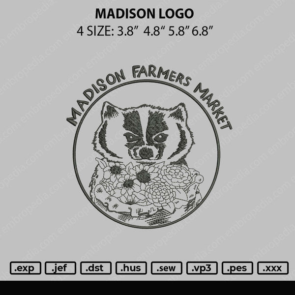 Madison Logo Embroidery File 4 size