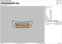 Madison Wisconsin Embroidery File 5 sizes