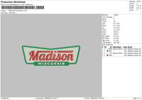 Madison Wisconsin Embroidery File 5 sizes