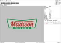 Madison Wisconsin Embroidery File 5 sizes